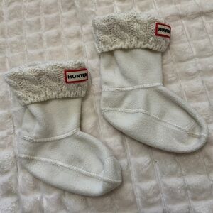 Hunter Youth Small Ivory Cable Knit Fleece Boot Socks ~ Base Layer Inserts